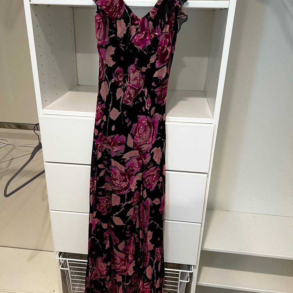 Cache Pink Sheath Dress V-neck Sleeveless High Low